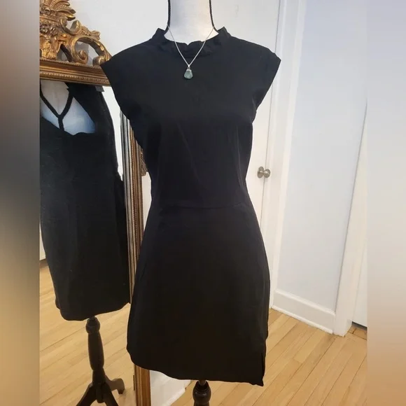 By Anthropologie Mock-Neck Sleeveless Seamed Dress